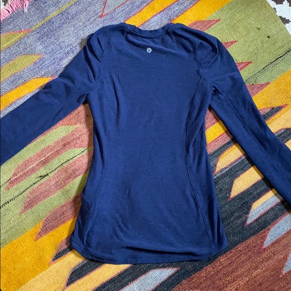 lululemon athletica Tops - Lululemon Think Fast Long Sleeve Tee in Navy